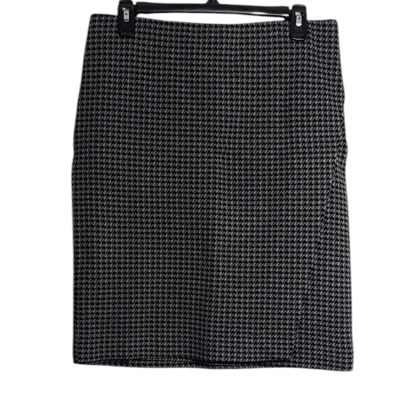 J. JILL Faux Wrap Ponte Knit Houndstooth Short Pencil Skirt Size Small - Picture 1 of 12